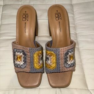 NOBO Embroidered Mules - Yellow and Gray